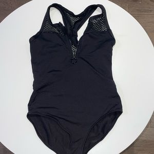 Danz N Motion Black Zipper Leotard